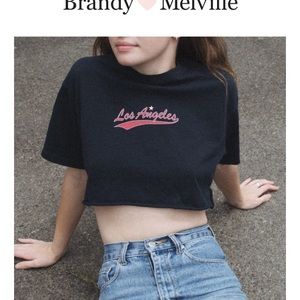 Brandy Melville cropped Los Angeles tee